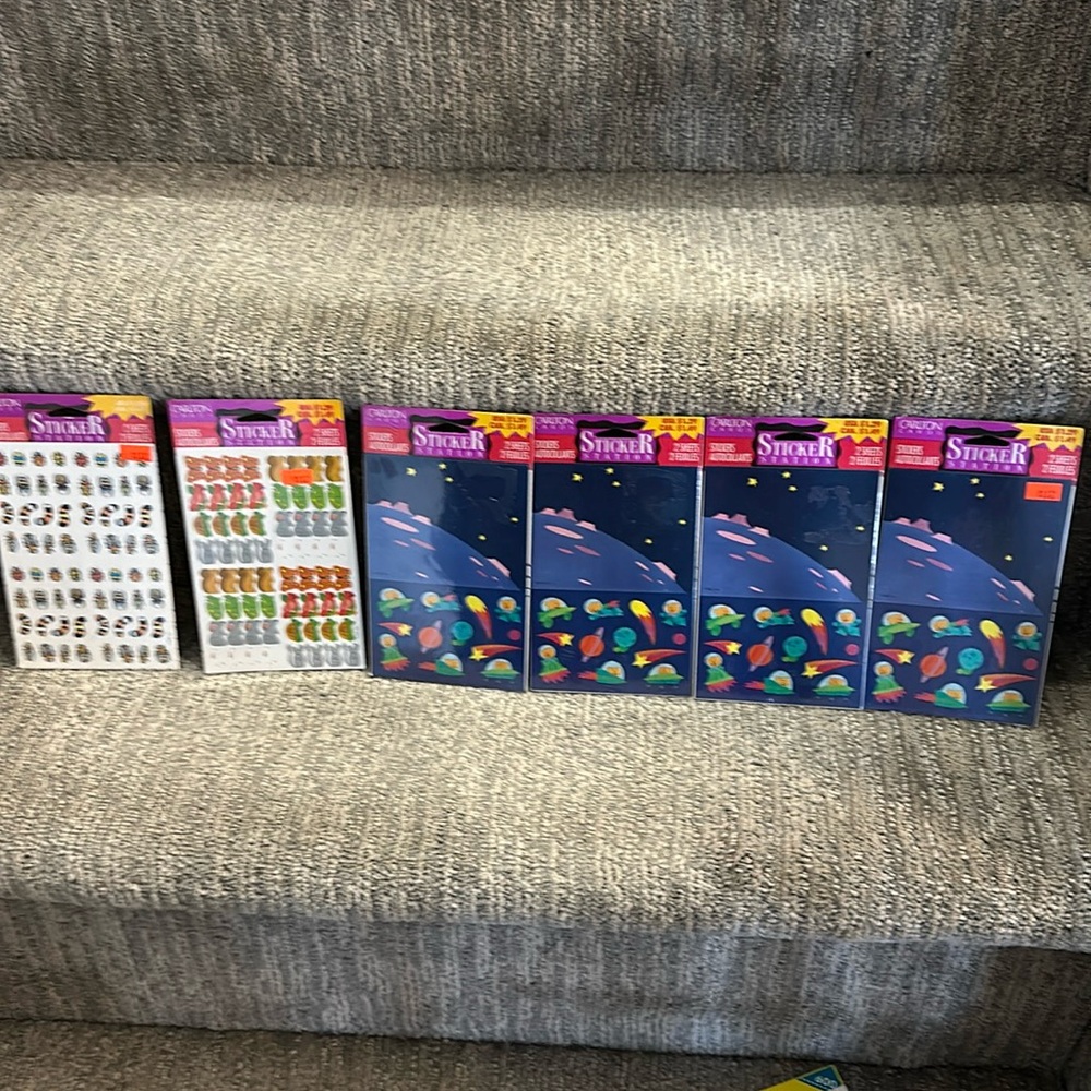 Vintage 1980’s sticker sheets 6 Carlton cards sealed packages bonus open package